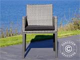 Poly rattan garden chair Miami, Grey, 2 pcs. ONLY 1 SET LEFT