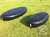 Inflatable bench, Chesterfield style, 1x1.95x0.45 m, Black