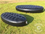 Inflatable bench, Chesterfield style, 1.5x3x0.45 m, Black ONLY 1 PCS. LEFT
