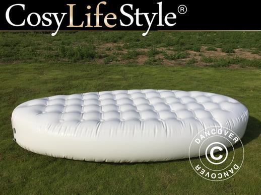 Inflatable bench, Chesterfield style, 1.5x3x0.45 m, White ONLY 1 PC. LEFT