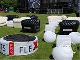 Inflatable sofa, Chesterfield style, 2-seater, Off-White