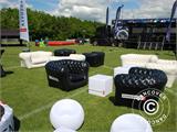 Inflatable armchair, Chesterfield style, Off-White