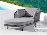Transat Samoa, 1,17x2,1x0,71m, Gris Métallique/Gris Clair