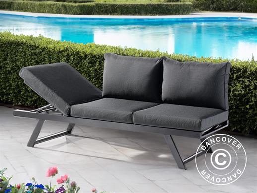 Transat Auckland, 0,8x2,04x0,89m, Gris Métallique/Gris