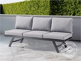 Transat Auckland, 0,8x2,04x0,89m, Gris Métallique/Gris Clair