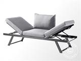 Transat Auckland, 0,8x2,04x0,89m, Gris Métallique/Gris Clair