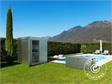 Boite de rangement de jardin L 783L, 0,85x1,85x0,69m, 1,57m², GUARDI, Argent