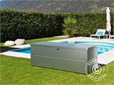 Boite de rangement de jardin L 783L, 0,85x1,85x0,69m, 1,57m², GUARDI, Argent
