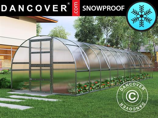 Greenhouse polycarbonate TITAN Arch 320, 36 m², 3x12 m, Silver