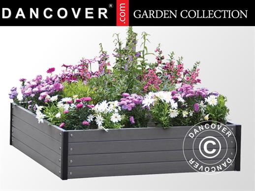 Raised Garden Bed, WPC, 1.1x1.1x0.24 m, Anthracite