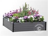 Plantenbak voor buiten, Vurenhout, 1,1x1,1x0,24m, Antraciet