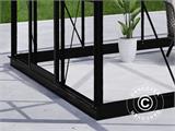 Invernadero orangerie en cristal 11,5m², 3,73x3,73x2,32m con base, Negro