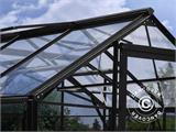 Orangery glass 11.5 m², 3.73x3.73x2.32 m w/base, Black