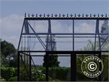 Orangery, greenhouse glass 8.9 m², 3.01x2.99x2.95 m w/base and cresting, Black