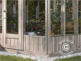 Serra in legno/gazebo da giardino, 2,4x2,44x2,83m, 5,4m², Grigio