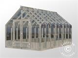 Gewächshaus/Gartenpavillon aus Holz, 3x4,83x2,88m, 13,8m², Grau