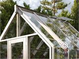 Gewächshaus/Gartenpavillon aus Holz mit Geräteschuppen, 2,4x4,31x2,83m, 9,4m², Grau