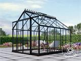 Greenhouse glass 2.44x3.08x2.34 m w/base and cresting, 7.51 m², Black Greenhouse glass 2.44x3.08x2.34 m w/base and cresting, 7.51 m², Black