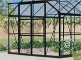 Greenhouse glass 2.44x3.08x2.34 m w/base and cresting, 7.51 m², Black Greenhouse glass 2.44x3.08x2.34 m w/base and cresting, 7.51 m², Black