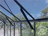 Greenhouse glass 3x3.68x2.6 m w/base and cresting, 11.04 m², Black Greenhouse glass 3x3.68x2.6 m w/base and cresting, 11.04 m², Black