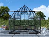 Växthus glas 3x4,87x2,6m med bas, 14,61m², Svart