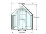 Gewächshaus aus Holz Aigle, 2,1x2,05x2,59m, 4,3m², Natur