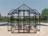 Orangery glass 8.8 m², 3.7x2.38x2.8 m w/base and cresting, Black