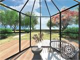Invernadero orangerie con vidrio hexagonal 3,74m², 2,08x2,4x2,32m, Negro
