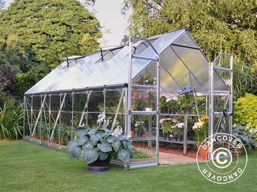 Serre en polycarbonate Balance 11,8m², Palram/Canopia, 2,44x4,87x2,29m, Argent