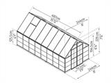 Serre en polycarbonate Balance 11,8m², Palram/Canopia, 2,44x4,87x2,29m, Argent