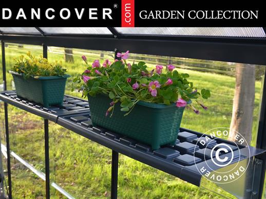 Greenhouse Shelf Kit, 2 pcs., Palram/Canopia, Dark Grey