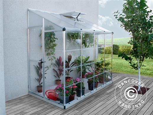 Lean-to Greenhouse Polycarbonate, 3.05 m², Palram/Canopia, 1.25x2.44x2.25 m, Silver Lean-to Greenhouse Polycarbonate, 3.05 m², Palram/Canopia, 1.25x2.44x2.25 m, Silver