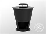 Fire Bowl with wood storage, Ø74.5x80 cm, Black