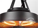 Calefactor halógeno colgante IRABU, 1500W, Negro