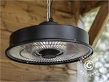 Deckenheizstrahler 1500 mit Fernbedienung, 1500W, Schwarz