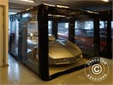 Garagem insuflável 2,7x5m, PVC, Preto/Transparente c/ soprador de ar