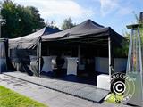 Tente Pliante FleXtents PRO 4x8m Noir, avec 6 cotés