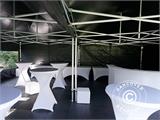 Pop up gazebo FleXtents PRO 3x6 m Black, incl. 6 decorative curtains