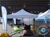 Pop up gazebo FleXtents PRO "Peaked" 4x8 m Latte, incl. 6 sidewalls