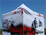 Faltzelt FleXtents PRO mit vollflächigem Digitaldruck, 2x2m