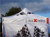 Faltzelt FleXtents PRO mit vollflächigem Digitaldruck, 2x2m