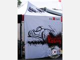 Faltzelt FleXtents PRO mit vollflächigem Digitaldruck, 2x2m