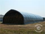 Storage shelter, arched tent 15x15x7.42 m w/sliding gate, PVC, White/Grey Storage shelter, arched tent 15x15x7.42 m w/sliding gate, PVC, White/Grey