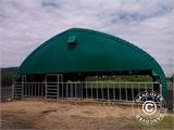 Storage shelter, arched tent 15x15x7.42 m w/sliding gate, PVC, White/Grey Storage shelter, arched tent 15x15x7.42 m w/sliding gate, PVC, White/Grey