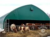 Storage shelter, arched tent 15x15x7.42 m w/sliding gate, PVC, White/Grey Storage shelter, arched tent 15x15x7.42 m w/sliding gate, PVC, White/Grey