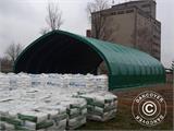 Storage shelter, arched tent 15x15x7.42 m w/sliding gate, PVC, White/Grey Storage shelter, arched tent 15x15x7.42 m w/sliding gate, PVC, White/Grey