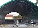 Storage shelter, arched tent 15x15x7.42 m w/sliding gate, PVC, White/Grey Storage shelter, arched tent 15x15x7.42 m w/sliding gate, PVC, White/Grey