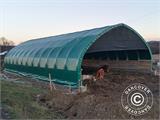 Storage shelter, arched tent 15x15x7.42 m w/sliding gate, PVC, White/Grey Storage shelter, arched tent 15x15x7.42 m w/sliding gate, PVC, White/Grey