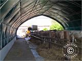 Storage shelter, arched tent 15x15x7.42 m w/sliding gate, PVC, White/Grey Storage shelter, arched tent 15x15x7.42 m w/sliding gate, PVC, White/Grey