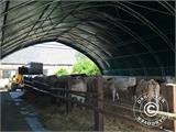 Storage shelter, arched tent 15x15x7.42 m w/sliding gate, PVC, White/Grey Storage shelter, arched tent 15x15x7.42 m w/sliding gate, PVC, White/Grey